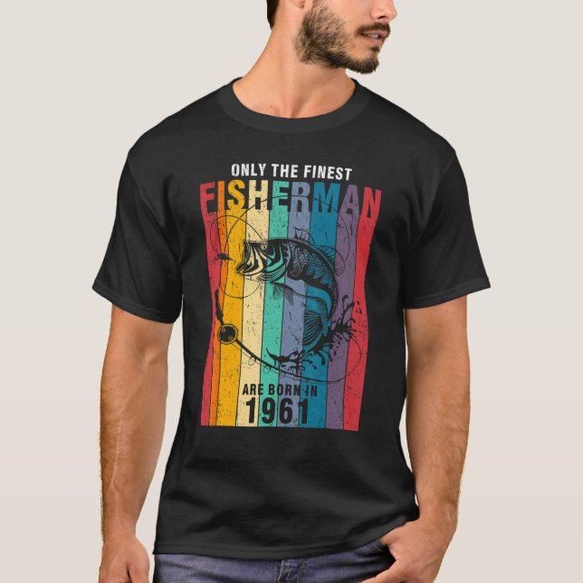 Camiseta Pesca 1961 61º cumpleaños 96 años pescador (Anverso)