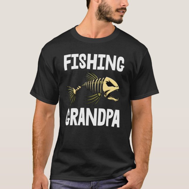 Camiseta Pesca Abuelo Tee Skeleton Fish Bone Tee Sharp T (Anverso)