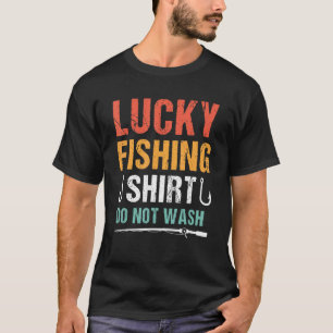 Camiseta Pesca Afortunada Divertida No Lavar Hombres Pesca