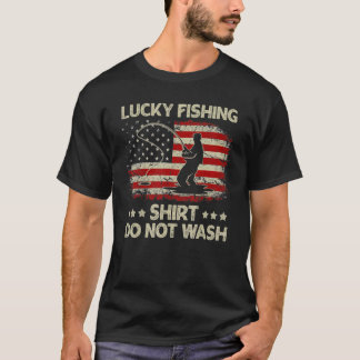 Camiseta Pesca Afortunada No Lavar A Pescador Vintage Usa F