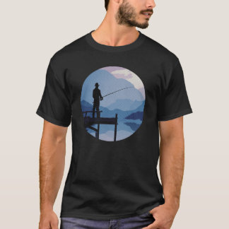Camiseta Pesca al Crepúsculo Matutino Azul
