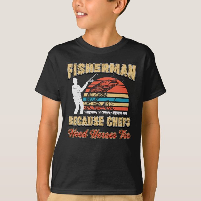 Camiseta Pesca, ángel, agua dulce, arado de pesca (Anverso)