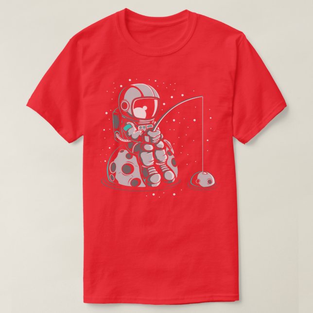 CAMISETA PESCA ASTRONAUTA (Diseño del anverso)