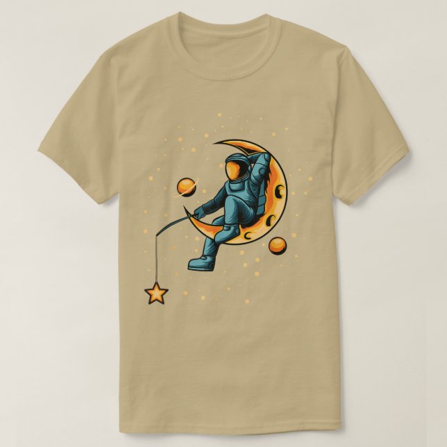 Camiseta Pesca astronauta de estrellas Shirt - Funny Space  (Diseño del anverso)