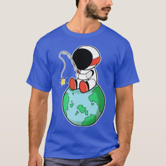 Camiseta Pesca astronauta en la Tierra