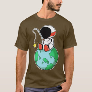 Camiseta Pesca astronauta en la Tierra 
