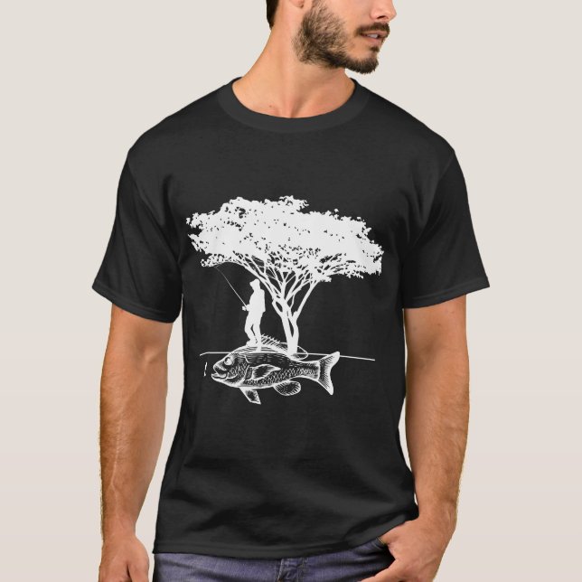 Camiseta Pesca Bajo Un Árbol, Pescadores Angler Shirt (Anverso)