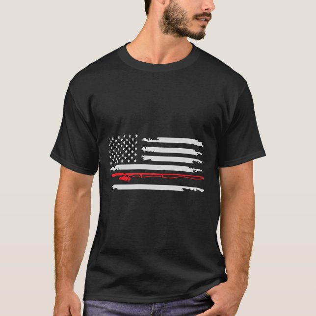 Camiseta Pesca Bandera Estadounidense Decoración Temática P (Anverso)