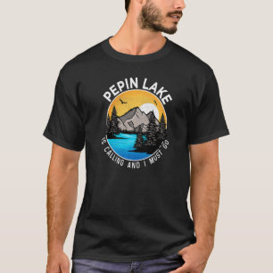 Camiseta Pesca Barco Camping Vista del lago Pepin Lake