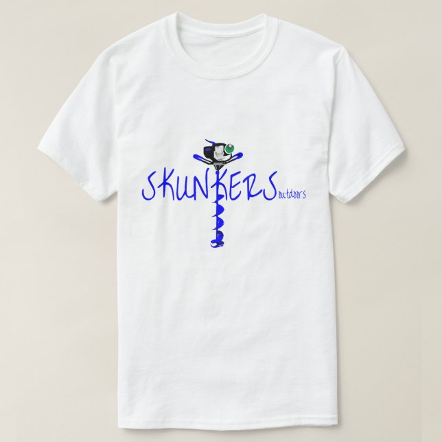 Camiseta Pesca básica del hielo del TALADRO de Skunkers (Diseño del anverso)