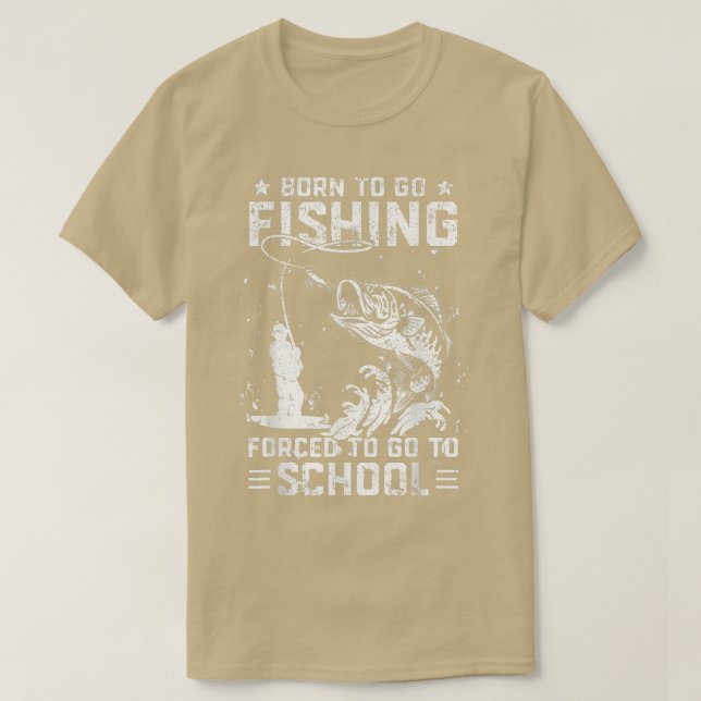 Camiseta Pesca burda para hombres nacidos para ir a pescar  (Diseño del anverso)