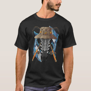 Camiseta Pesca Cebra Exterior Pescador Animal Lindo Volar C
