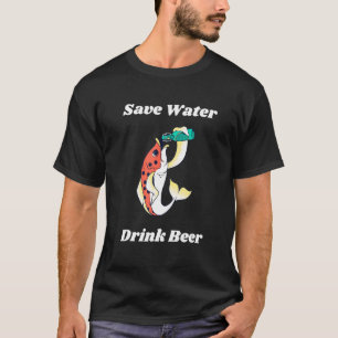 Camiseta Pesca Cerveza Salvar Agua Bebida Vacaciones de Cer