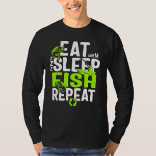 Camiseta Pesca Comer Pescado De Sueño Repita Para Hombres P