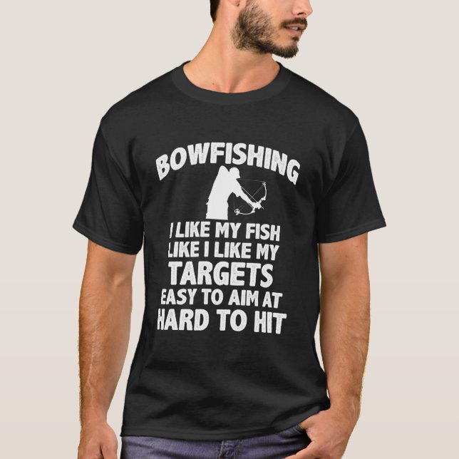 Camiseta Pesca con arco Me gusta mi pescado como mis blanco (Anverso)