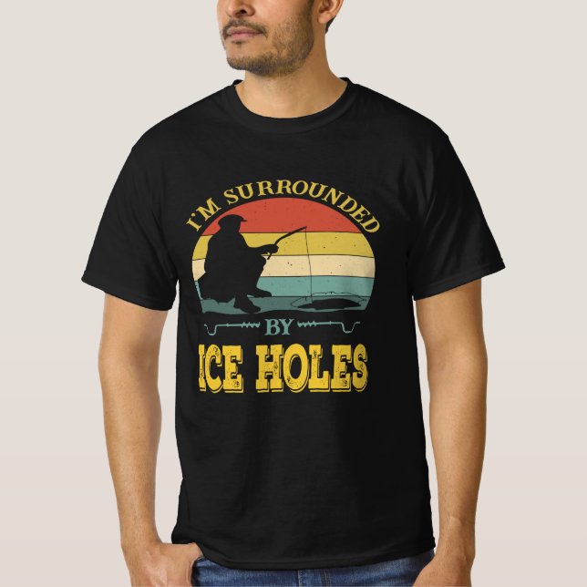 Camiseta Pesca con hielo en los hoyos de hielo (Anverso)