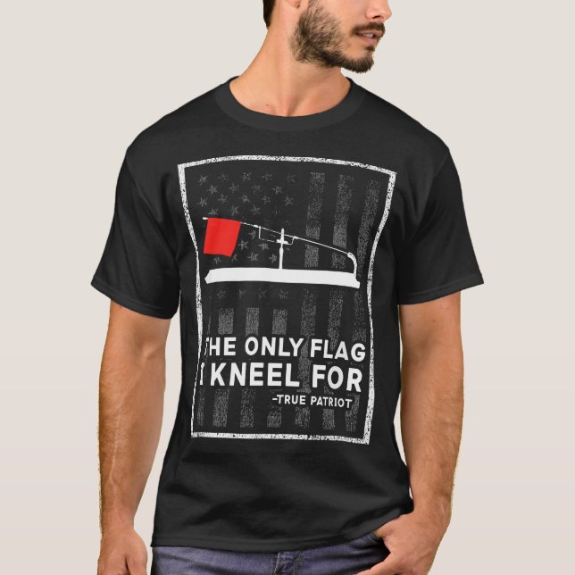 Camiseta Pesca Con Hielo Sube La Única Bandera Por La Que M (Anverso)