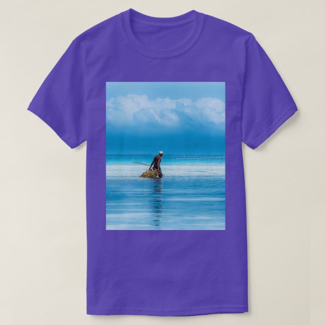 Camiseta Pesca con marea baja frente a la costa de arte de  (Diseño del anverso)
