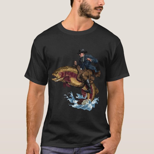 Camiseta Pesca con Mosca al Atardecer (Anverso)