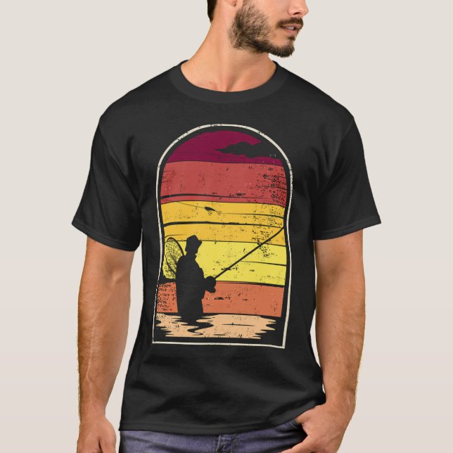Camiseta Pesca con Mosca al Atardecer (Anverso)