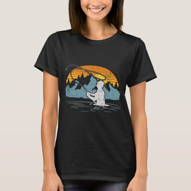 Camiseta Pesca con Mosca al Atardecer (Anverso)