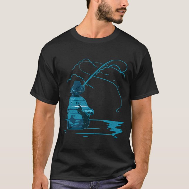 Camiseta Pesca con Mosca al Atardecer (Anverso)