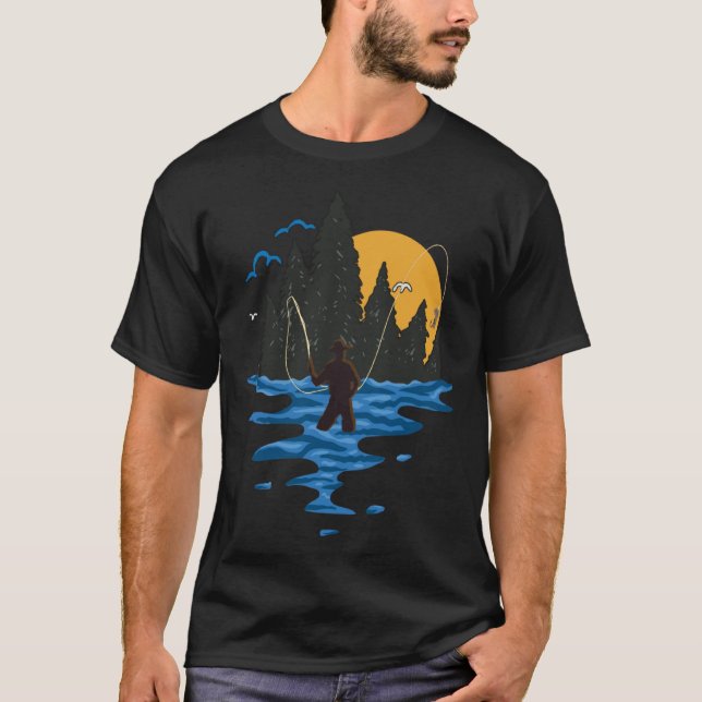 Camiseta Pesca con mosca de cosecha para pescadores con mos (Anverso)