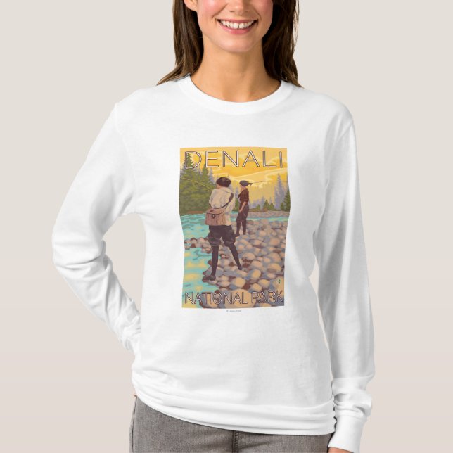 Camiseta Pesca con mosca de las mujeres - parque nacional (Anverso)