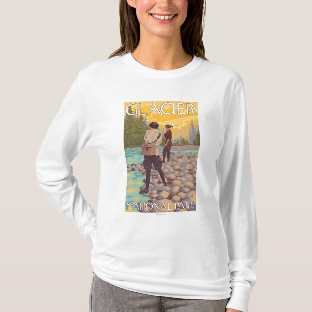 Camiseta Pesca con mosca de las mujeres - Parque Nacional (Anverso)