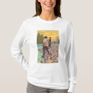 Camiseta Pesca con mosca de las mujeres - parque nacional