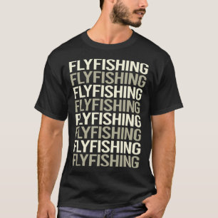 Camiseta Pesca con mosca de texto blanco