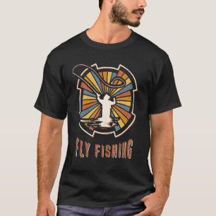Camiseta Pesca con Mosca Vintage Clásico Retro Deporte Amor
