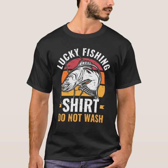 Camiseta Pesca con suerte para pescadores y cazadores de pe (Anverso)