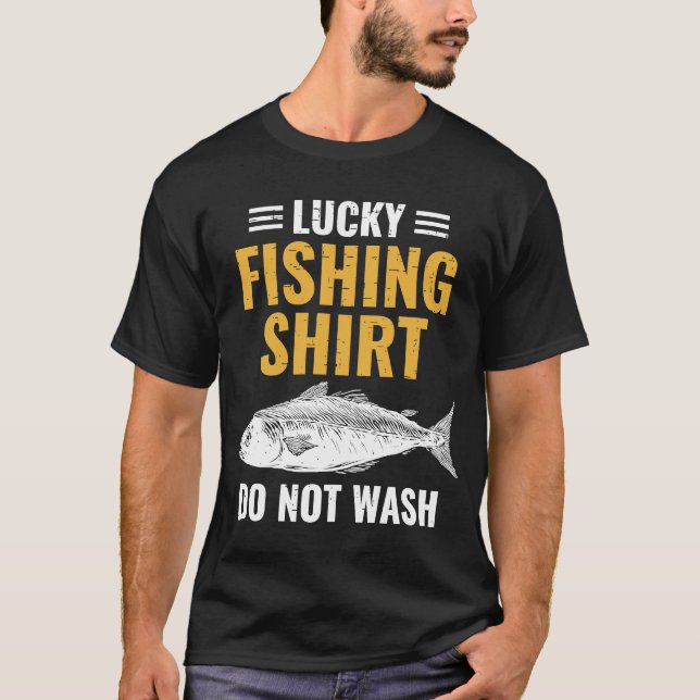Camiseta Pesca con suerte para pescadores y cazadores de pe (Anverso)