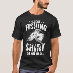 Camiseta Pesca con suerte para pescadores y cazadores de pe