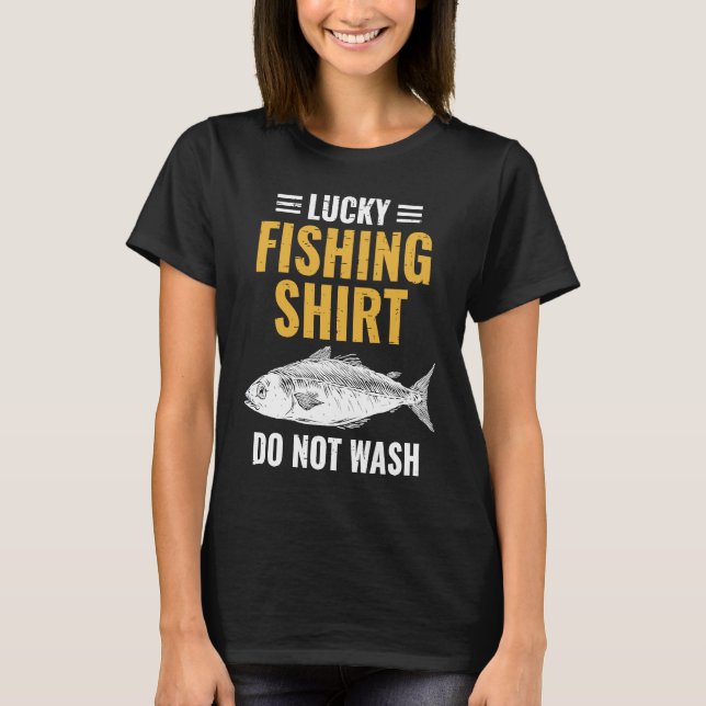 Camiseta Pesca con suerte para pescadores y cazadores de pe (Anverso)