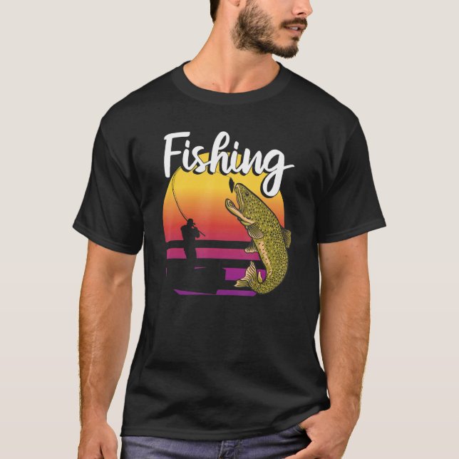 Camiseta Pesca con trucha giratoria (Anverso)