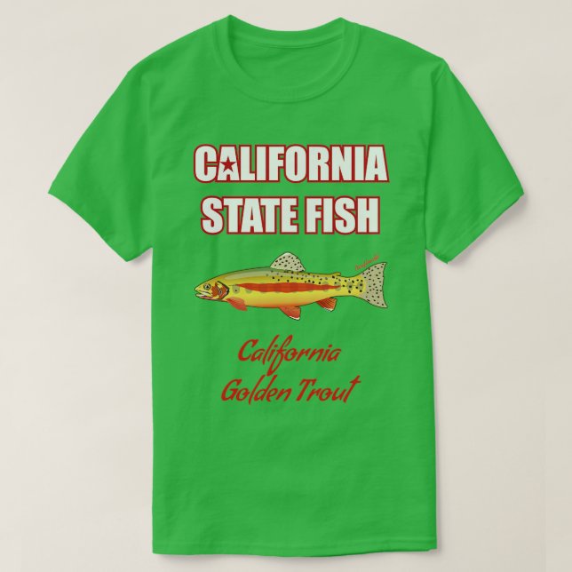 Camiseta Pesca de agua dulce del estado de California Golde (Diseño del anverso)
