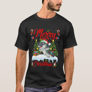 Camiseta Pesca de arándano Árbol de Navidad Iluminación San