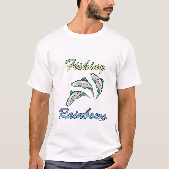 Camiseta Pesca de arcoiris que pescan trucha arco iris (Anverso)