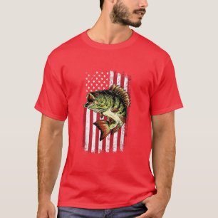 Camiseta Pesca De Bass Bandera Estadounidense 4 De Julio Pa