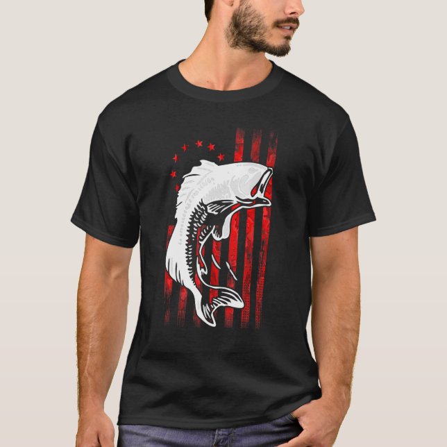 Camiseta Pesca De Bass Betsy Ross Bandera Anticipada Estado (Anverso)