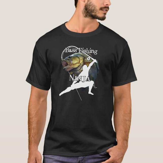 Camiseta Pesca de Bass Ninja Pesca Oscura (Anverso)