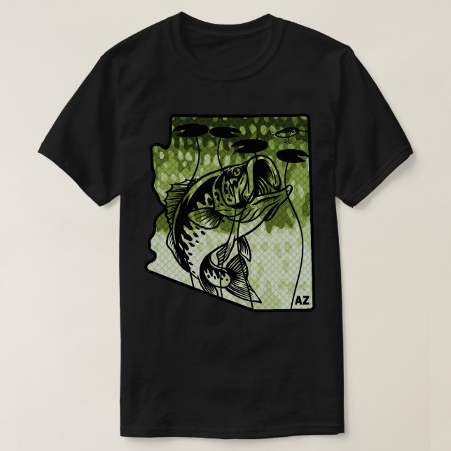 Camiseta Pesca de Big Bass Arizona Estado Largemouth Bass F (Diseño del anverso)