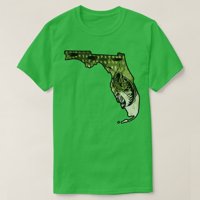 Camiseta Pesca de Big Bass Estado de Florida Largemouth Bas (Diseño del anverso)