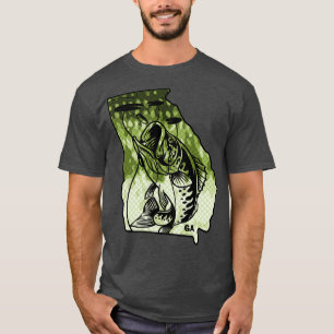 Camiseta Pesca de Big Bass Georgia Estado Largemouth Bass F