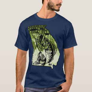 Camiseta Pesca de Big Bass Georgia Estado Largemouth Bass F