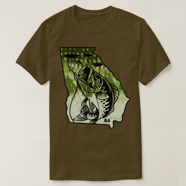 Camiseta Pesca de Big Bass Georgia Estado Largemouth Bass F (Diseño del anverso)
