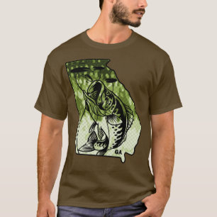 Camiseta Pesca de Big Bass Georgia Estado Largemouth Bass F