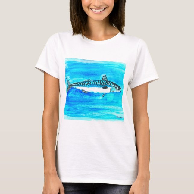 Camiseta Pesca de caballa acuática océano bajo el mar (Anverso)